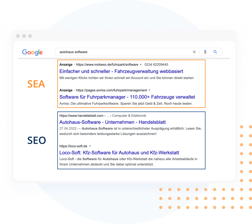 sea vs seo, der Vergleich im b2b-sem